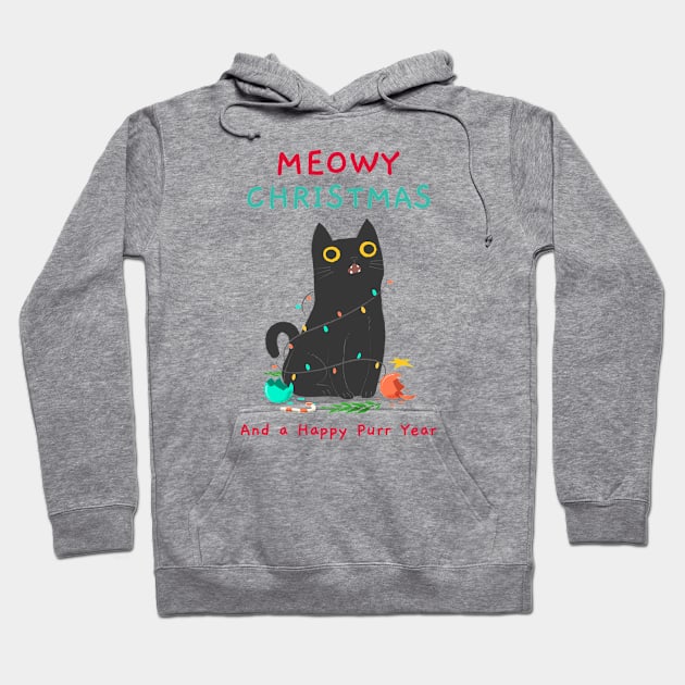 Meowy Christmas Hoodie by MellowGroove